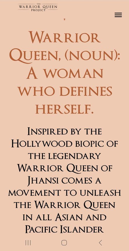 The Warrior Queen Project site: “Warrior Queen, (noun): A woman who defines herself.”