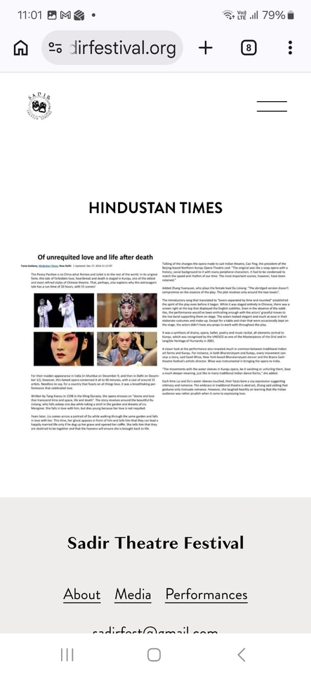 3-Day Sadir Theatre Festival at Kala Academy.