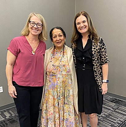Swati Gupté Bhisé with two faculty members at the University of Nevada, Las Vegas